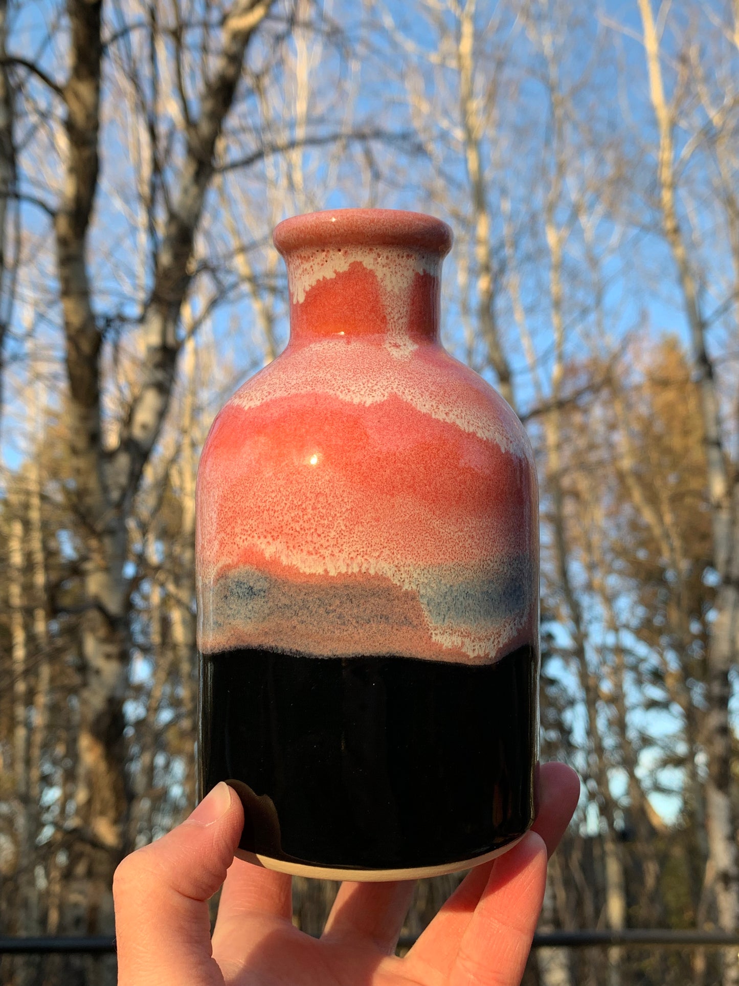 008 Skeletal Bat Bottle Vase