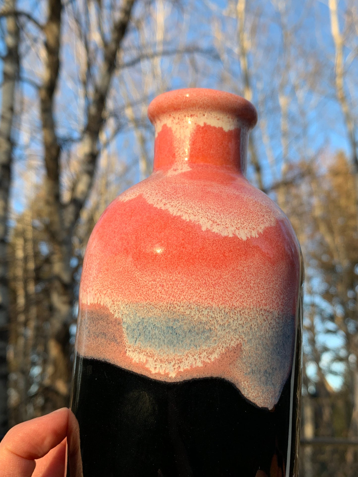008 Skeletal Bat Bottle Vase