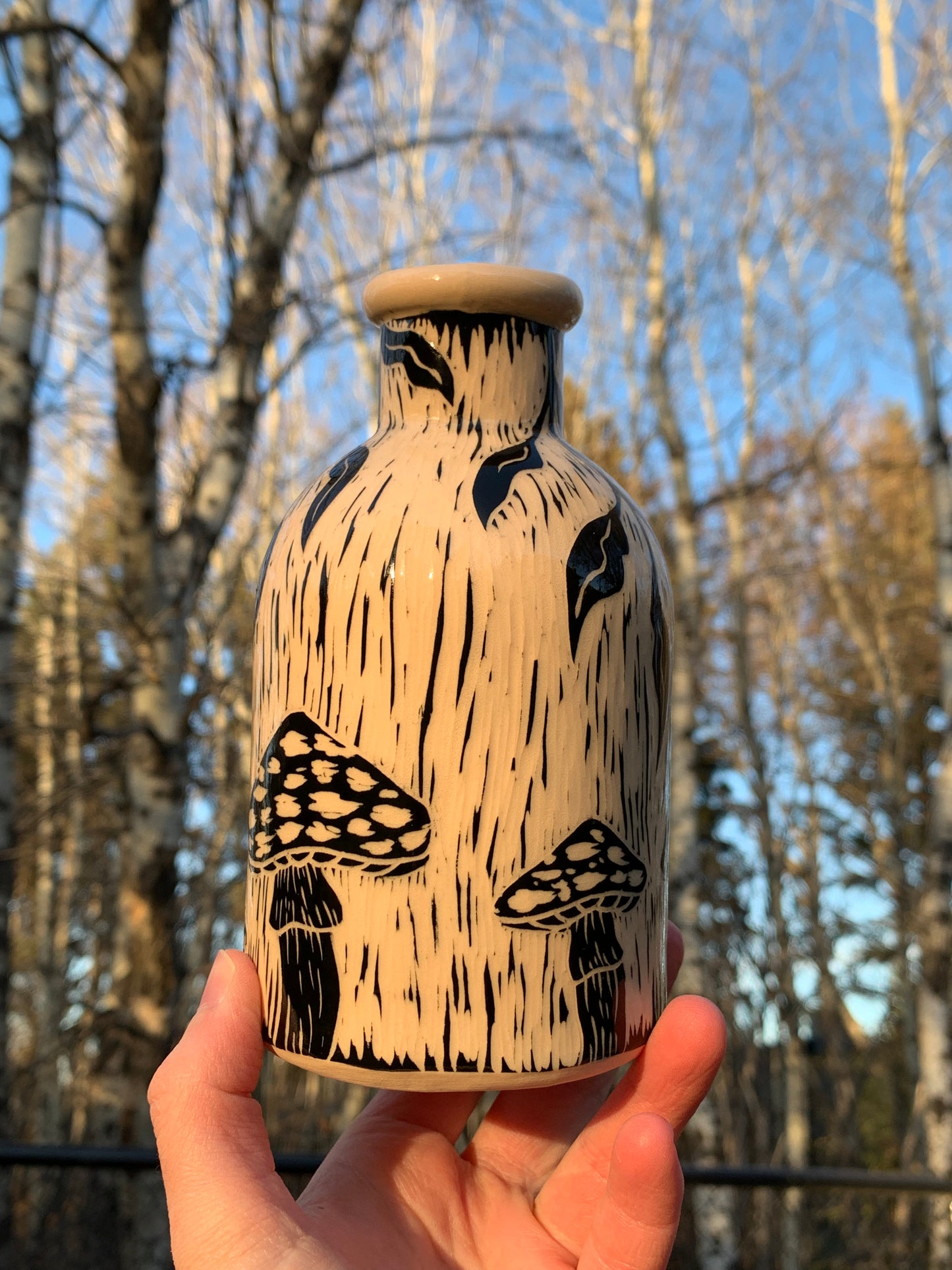 009 Orange Mushroom Bottle Vase