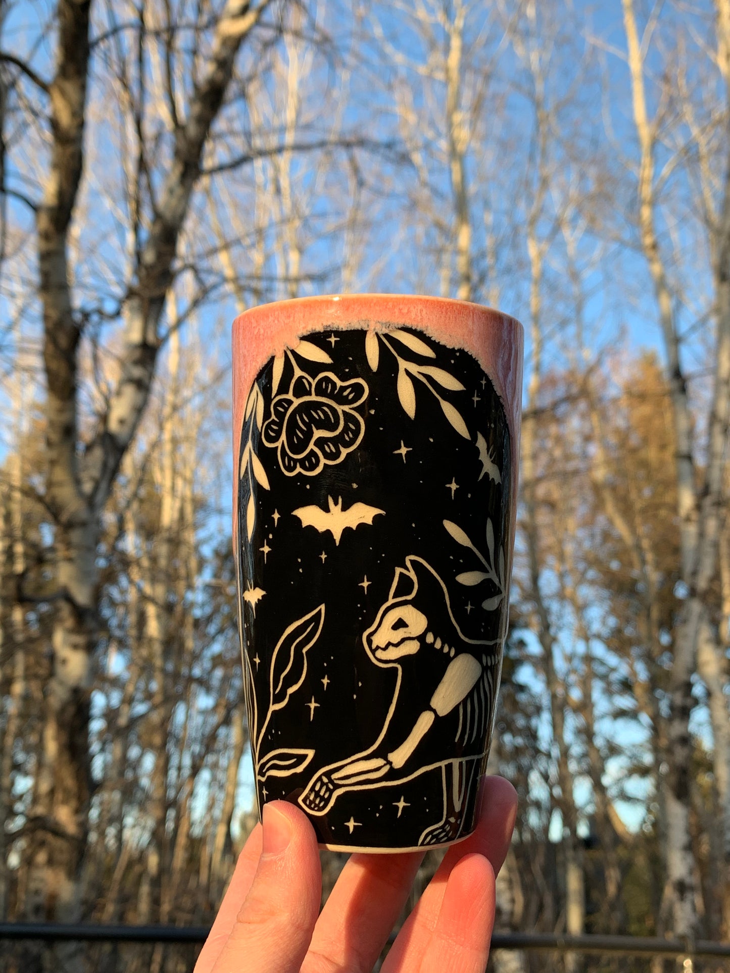 007 Skeletal Kitty Tumbler