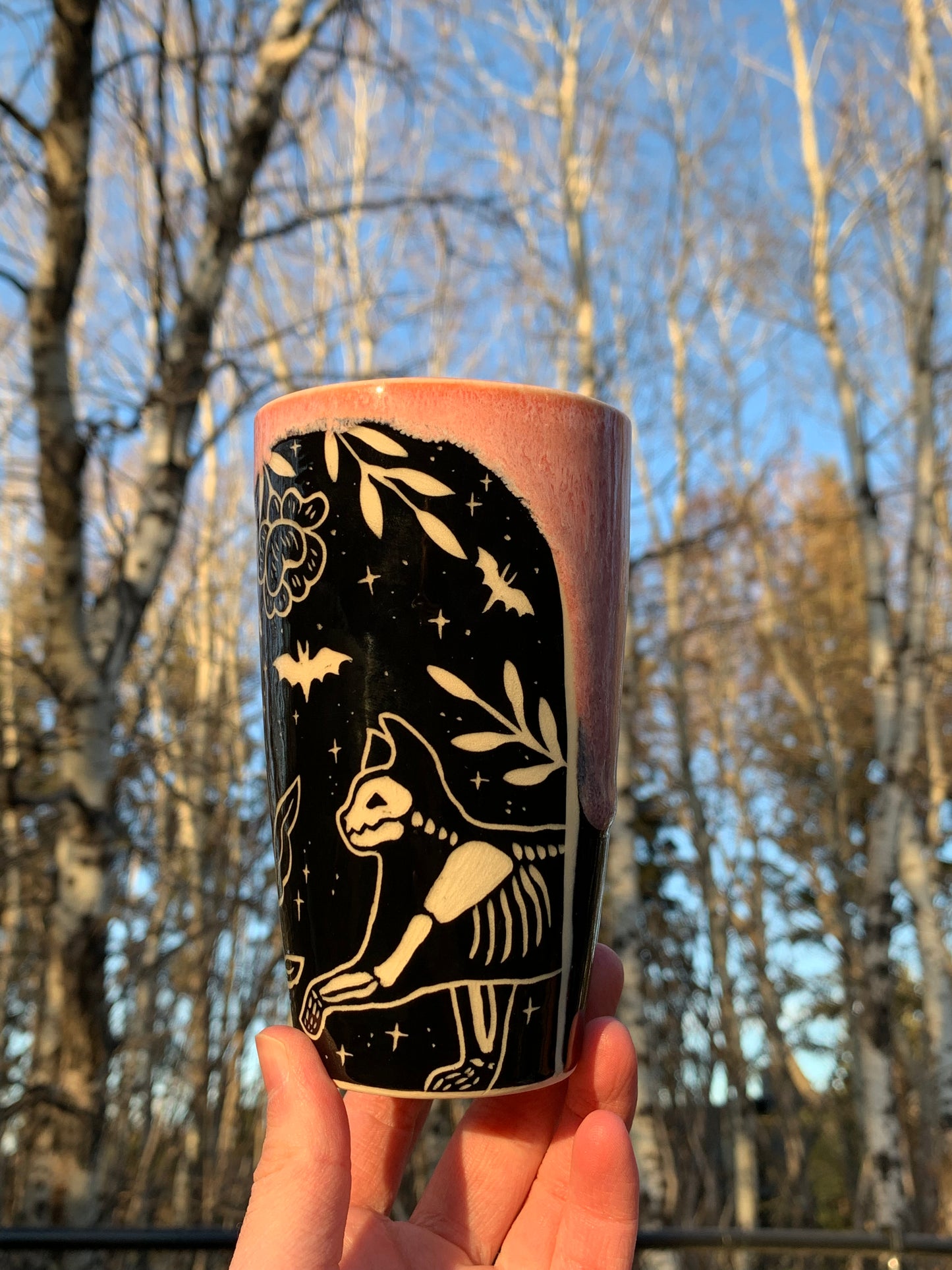 007 Skeletal Kitty Tumbler