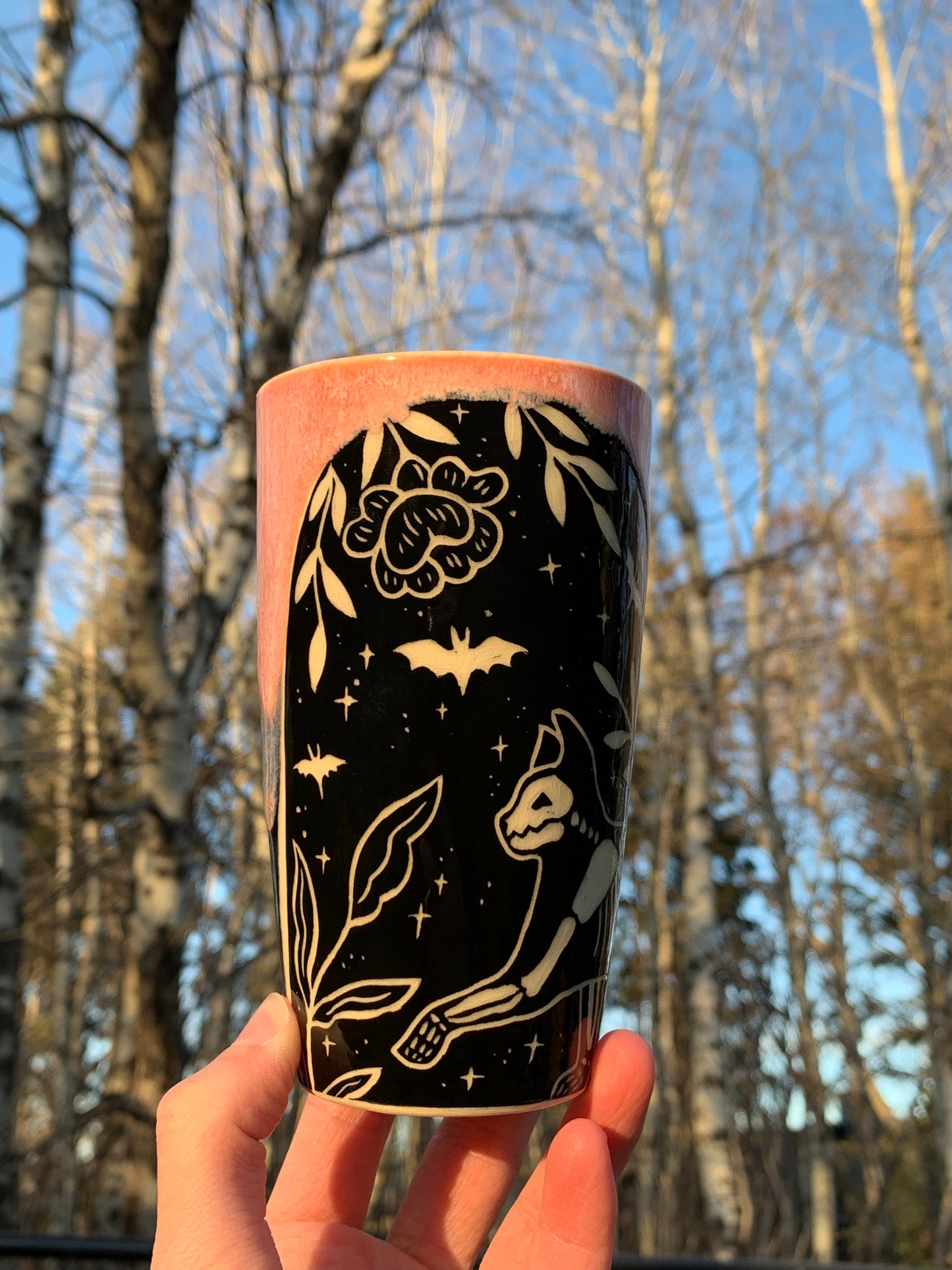 007 Skeletal Kitty Tumbler