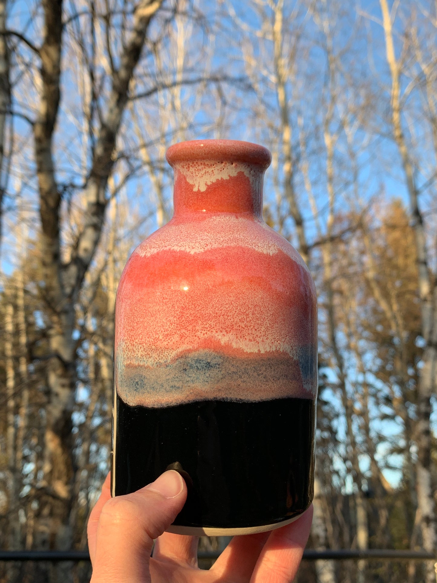 008 Skeletal Bat Bottle Vase