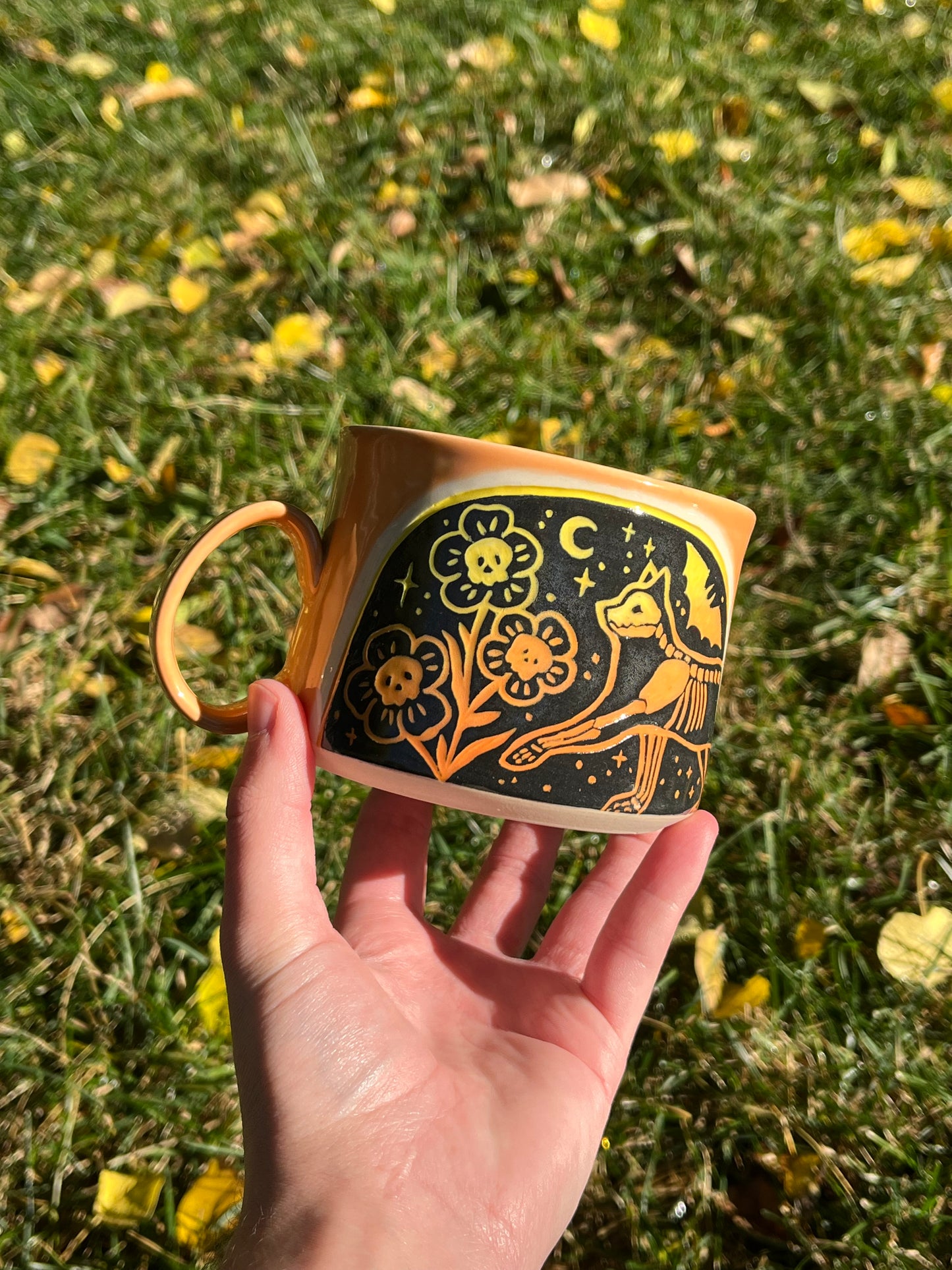 003 Pumpkin Orange Cat Mug