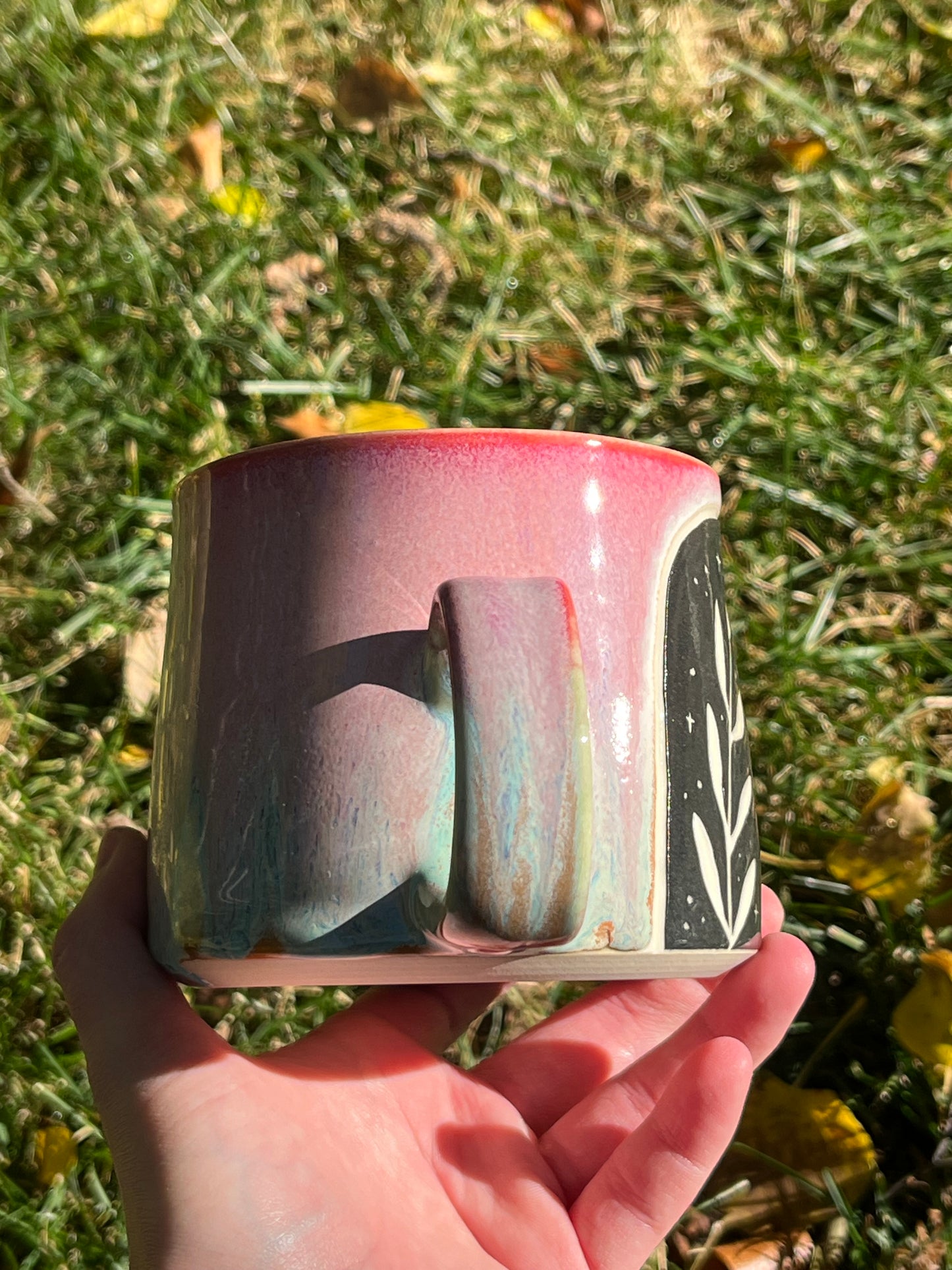 012 *SECONDS* Skeletal Cat Mug