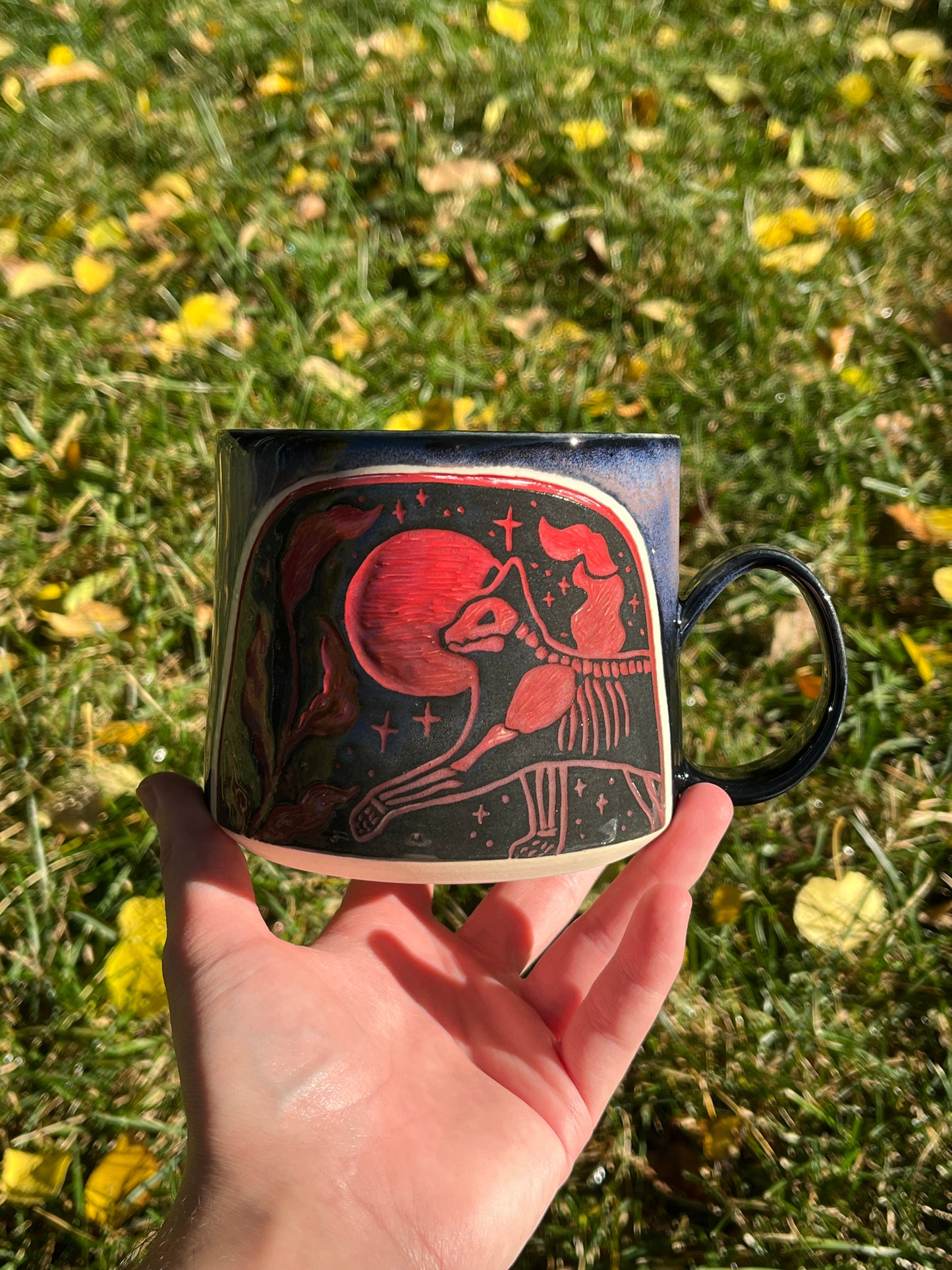 001 Blood Red Cat Mug