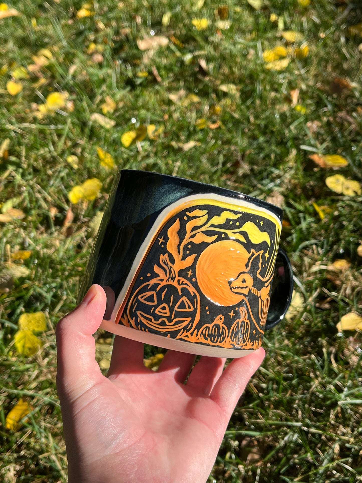 002 Pumpkin Orange Bat Mug