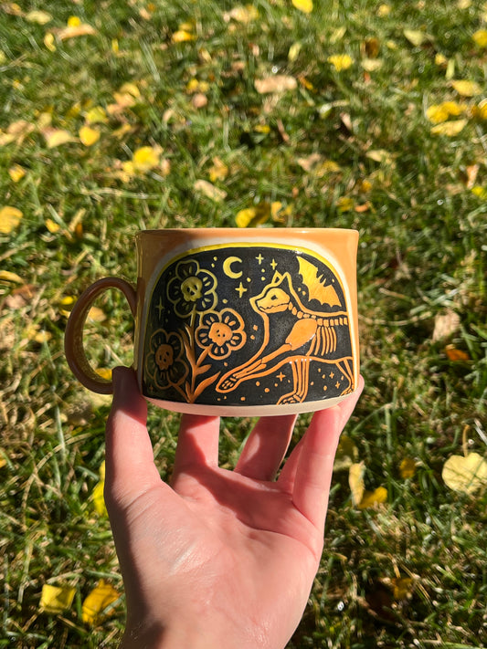 003 Pumpkin Orange Cat Mug