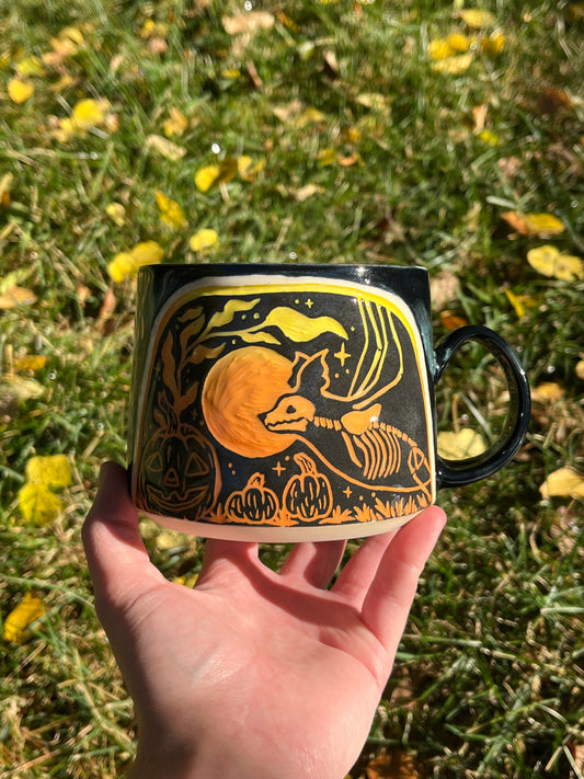 002 Pumpkin Orange Bat Mug