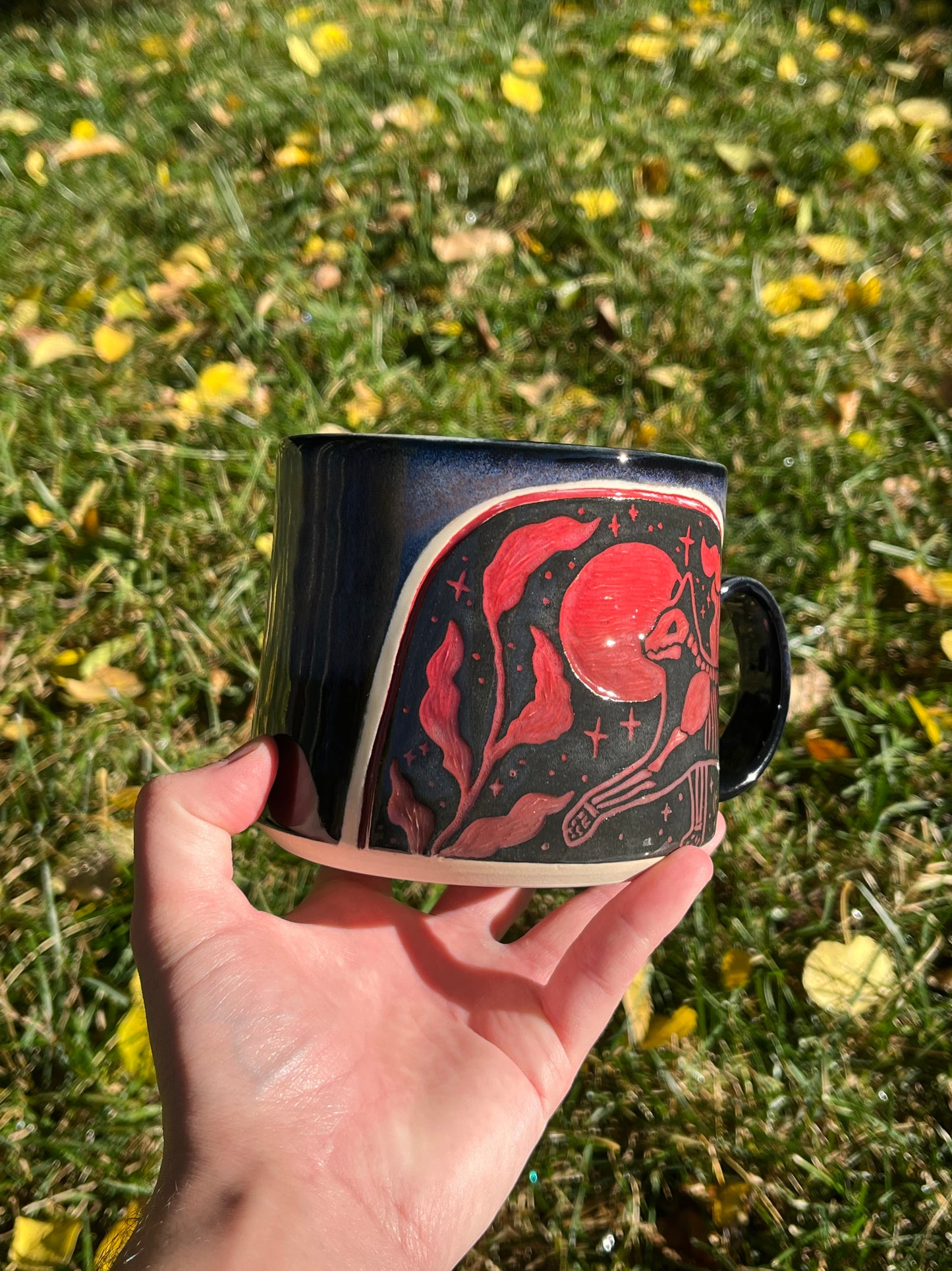 001 Blood Red Cat Mug